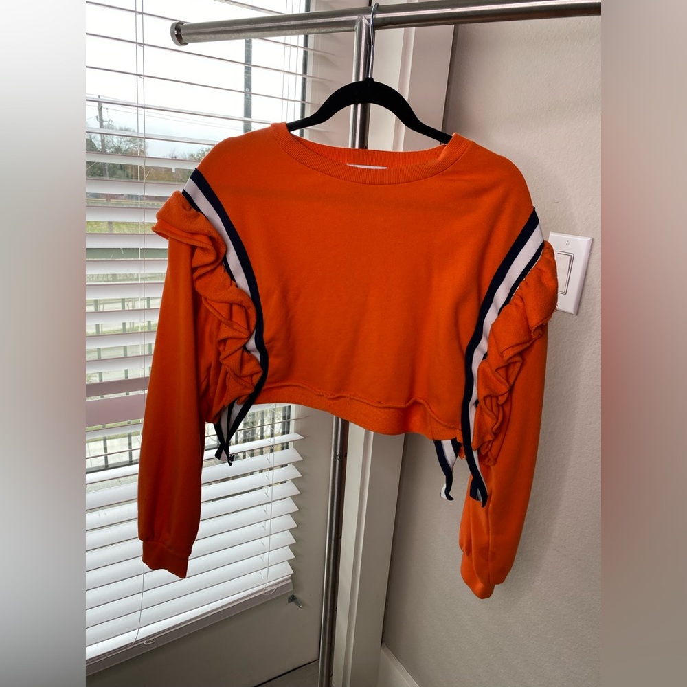 Urban outfitters long sleeve orange crop top